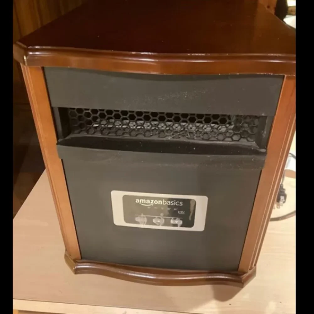 Portable Space Heater, With Classic Wood Case,Energy-Saving ECO 1500watt corded - Picture 2 of 5